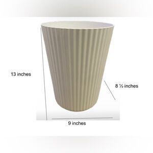Elegant Cream Textured Trashcan